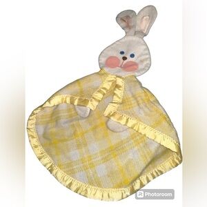 1978 Fisher-Price  Plaid bunny security blanket plush lovey lovie